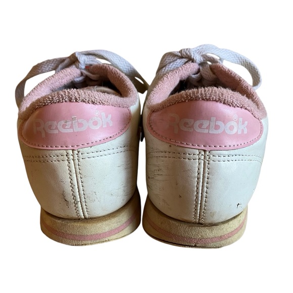 Vintage Reebok White Sneakers with Pink Logo - Picture 2 of 4
